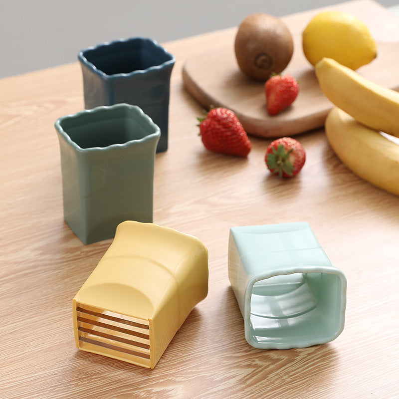 Fruit platter slicer pressing stainless steel strawberry banana kiwi splitter baby food fruit cutter