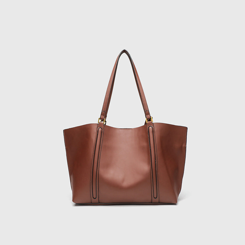Korean niche bag women's 2025 new trend retro handbag commuter bag simple large capacity shoulder bag tote