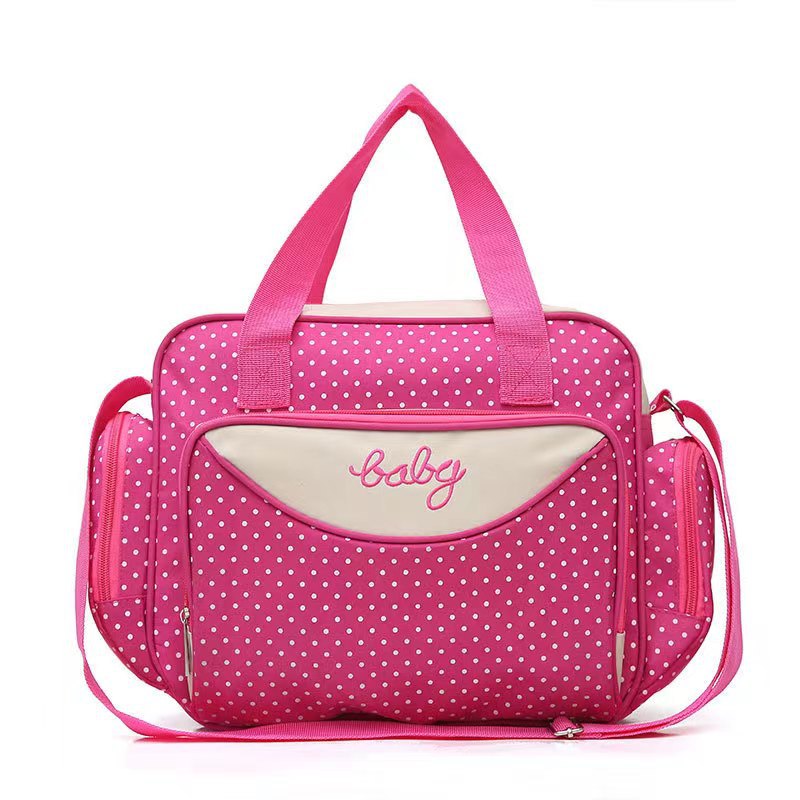 Manufacturer's new mother and baby bag portable 055 mommy bag confinement bag five-piece set large capacity polka dot mommy bag