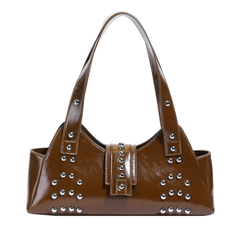 Rivet shoulder underarm bag cross-border wholesale American retro motorcycle bag fashion personality hot girl punk style handbag