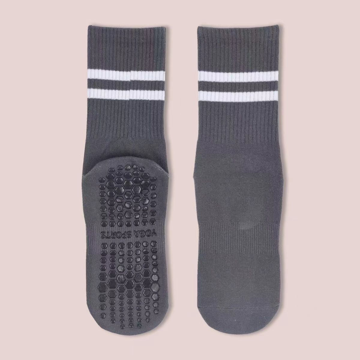 Yoga non-slip socks women's dance trampoline Pilates fitness mid-tube socks indoor shock-absorbing sports yoga socks