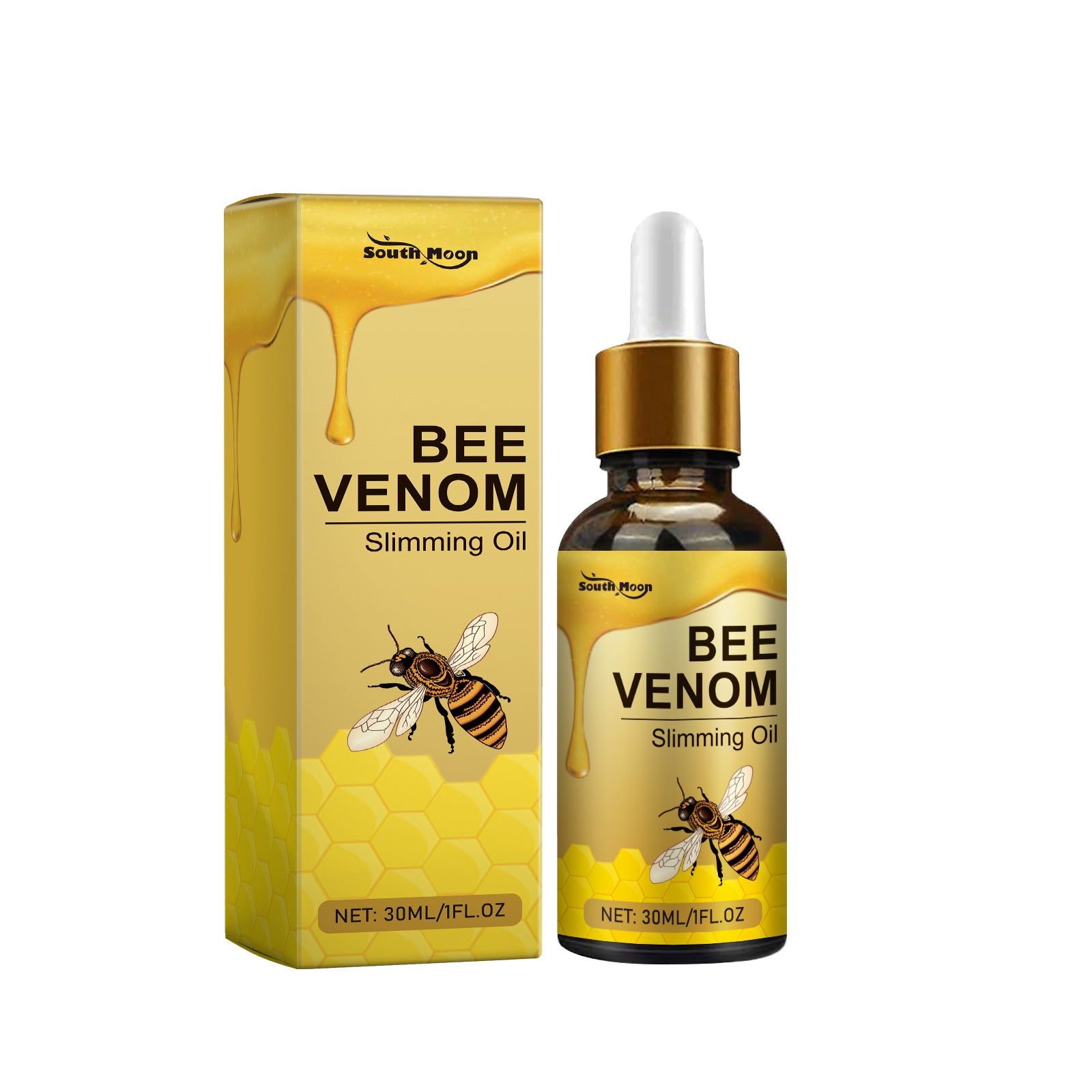 South Moon Bee Venom Slimming and Body Shaping Oil Sculpts and Firms Skin, Curves, and Figure