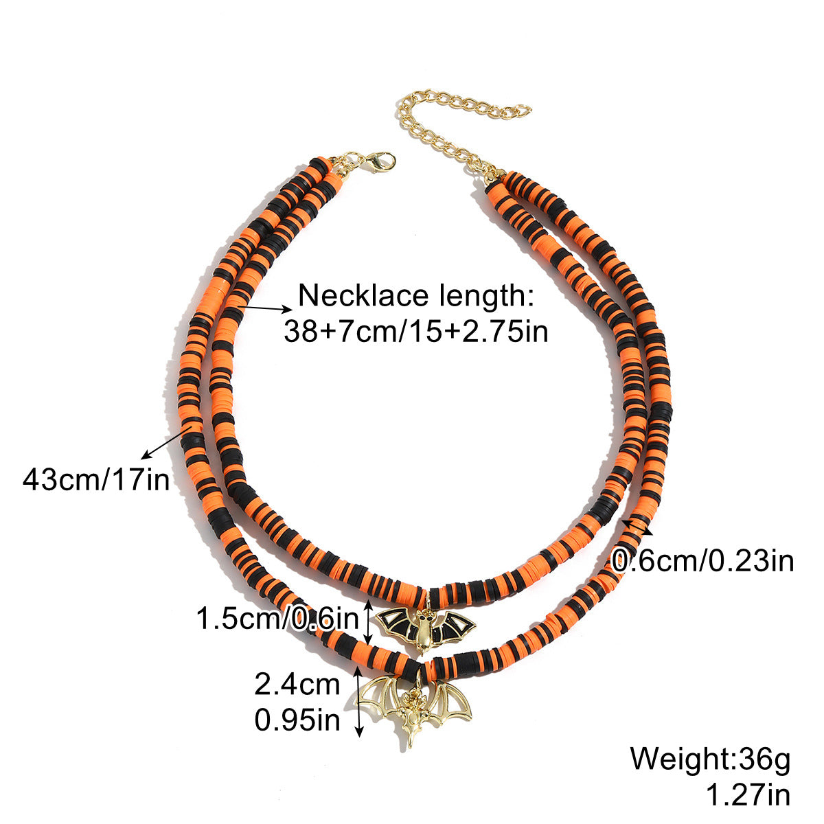 European and American Cross-Border Gothic Jewelry Halloween Jewelry Dark Bat Ghost Skeleton Pumpkin Spider Halloween Necklace