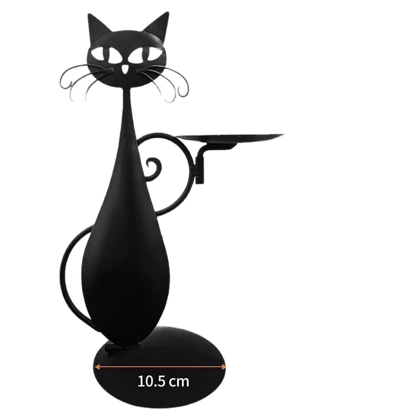 Cross-border black cat candle holder metal candle holder decoration retro country farmhouse metal decoration dining table and housewarming gift