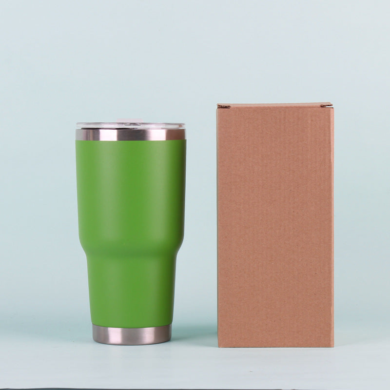30oz car mug, ice beer mug, 304 stainless steel color insulation mug, gift mug, plastic spray mug wholesale