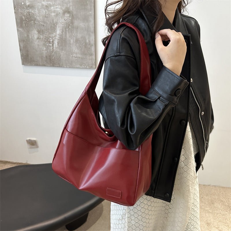 Classic cross-border bag, high-end large-capacity retro women's bag, simple commuting underarm bag, shoulder bag source production