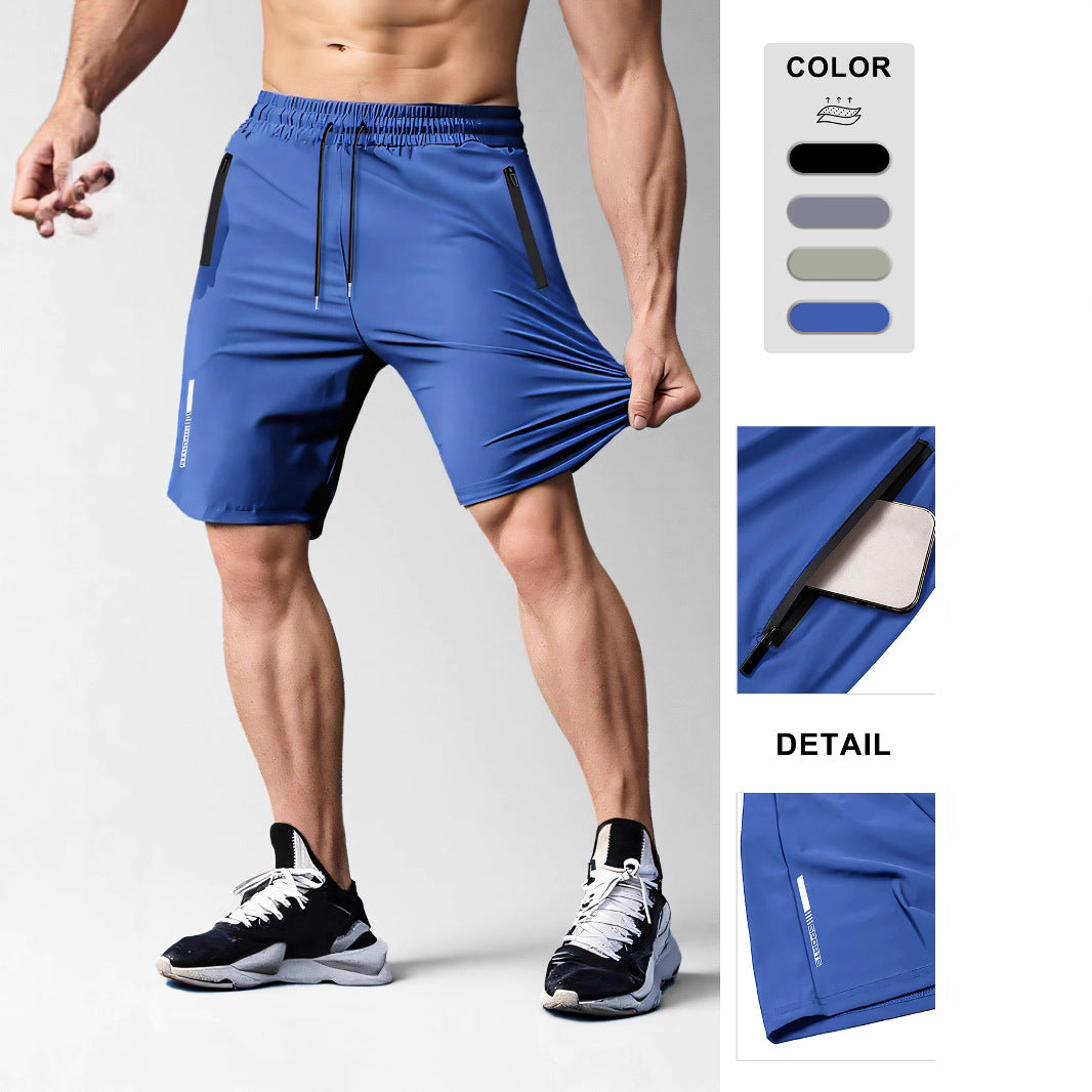Cross-border ice silk casual shorts men's summer thin stretch quick-drying pants men's large size loose sports shorts