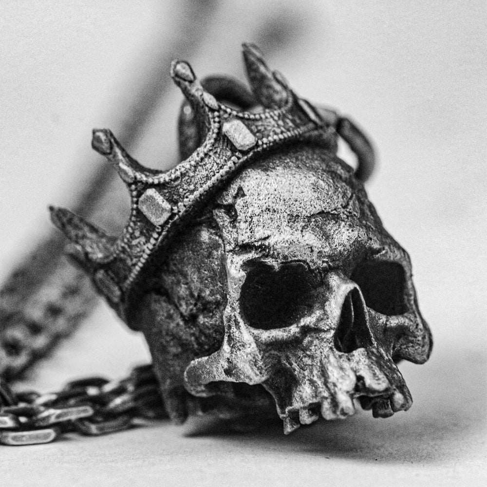 European and American men's punk style Gothic skull ghost head pendant necklace personality hip-hop Halloween necklace accessories