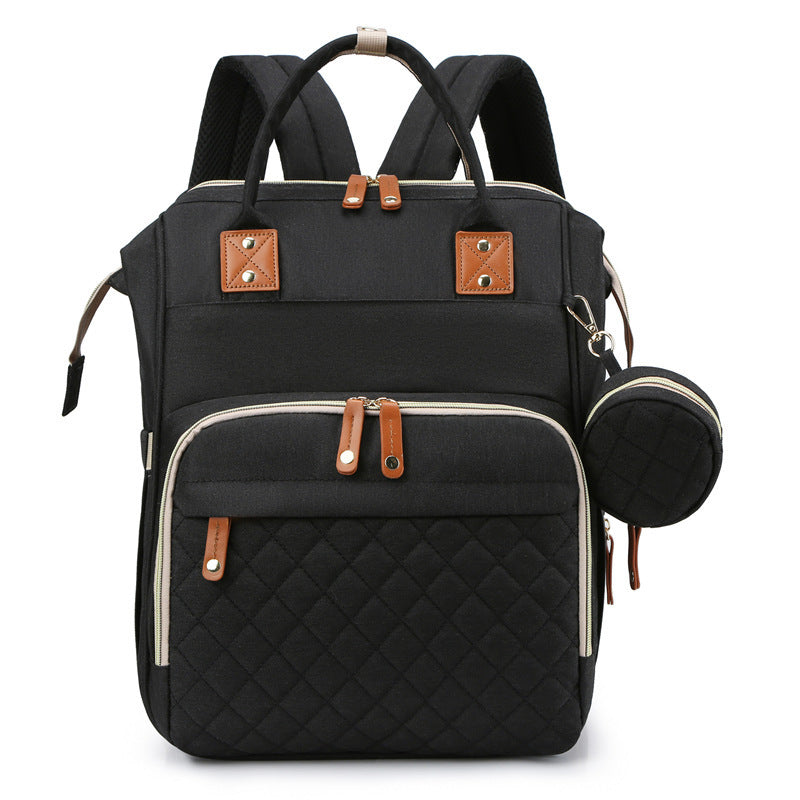 Mommy bag mother and baby bag baby folding bed bag large capacity lightweight mommy bag portable Korean ins backpack