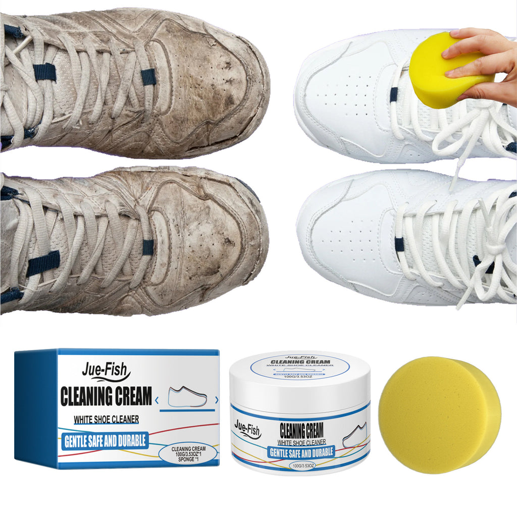 Jue Fish White Shoe Cleaning Cream Whitening Magic Tool No-wash Sports Canvas Shoes Cleaning and Stain Removal
