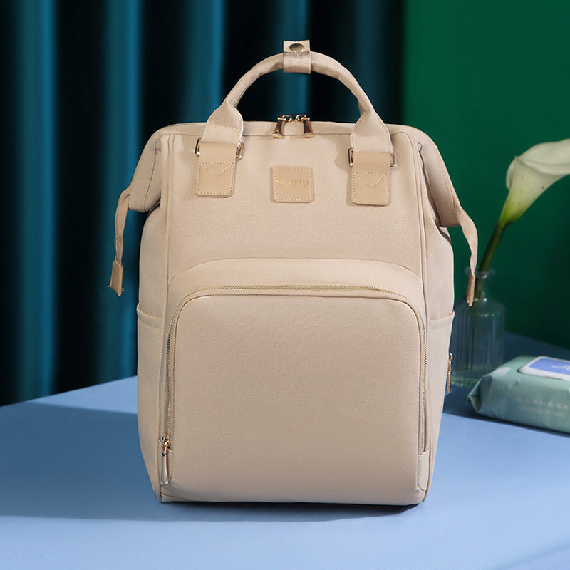 Mommy bag new Oxford cloth simple and stylish multifunctional mother and baby bag for going out light double back large capacity mommy bag
