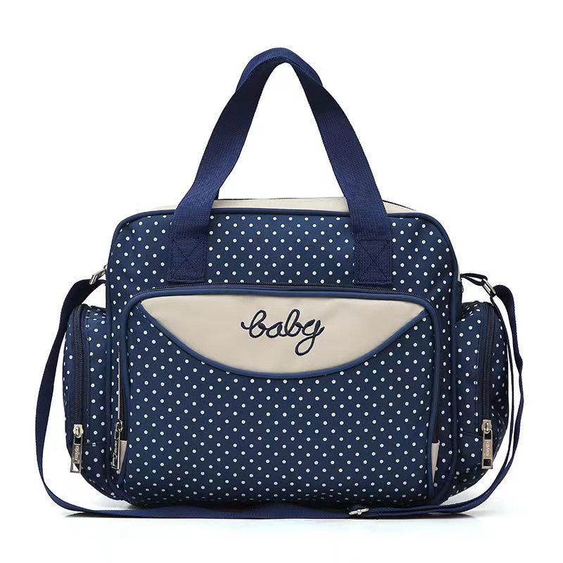 Manufacturer's new mother and baby bag portable 055 mommy bag confinement bag five-piece set large capacity polka dot mommy bag