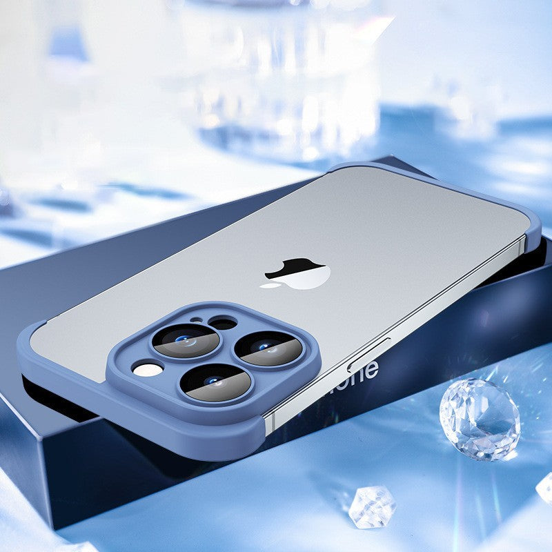 Metal corner pad frame bare metal feel suitable for Apple 15 true borderless mobile phone case iPhone14pro protective case