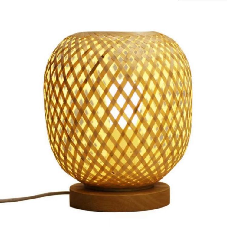 Creative Inn Bedside Lamp Internet celebrity romantic warm desktop decoration retro nostalgic bamboo lamp study B&B table lamp
