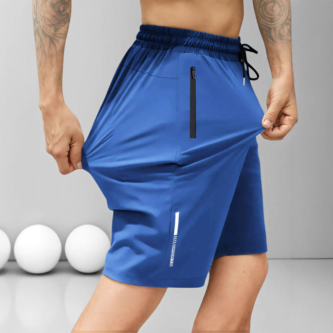 Cross-border ice silk casual shorts men's summer thin stretch quick-drying pants men's large size loose sports shorts