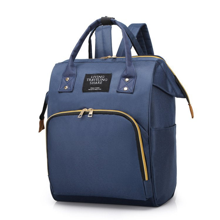Mommy bag 2025 new Korean style fashion canvas color matching backpack women's bag Baoma milk bottle bag