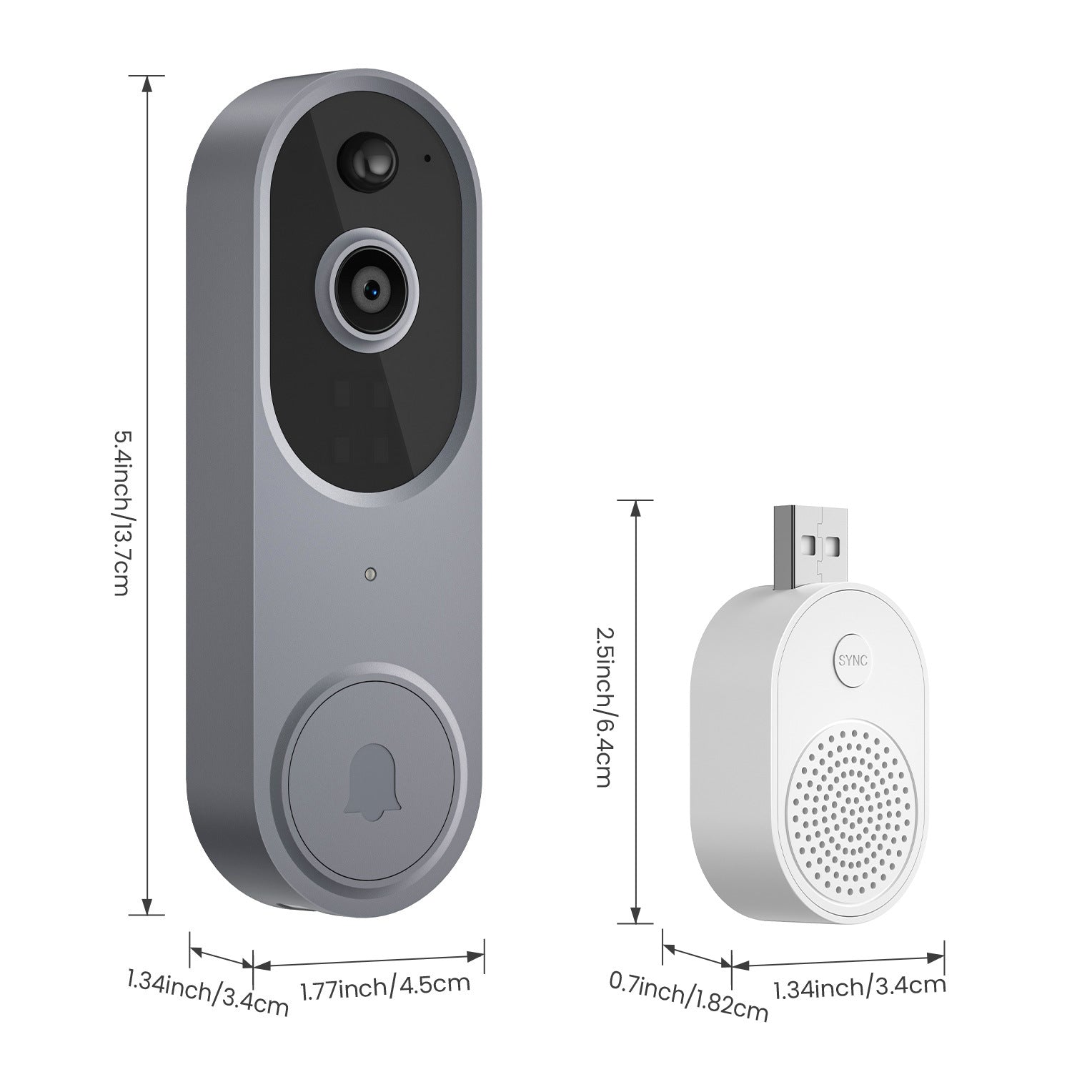 Cross-border smart video doorbell, wireless remote video intercom, human detection, HD night vision, smart home monitoring