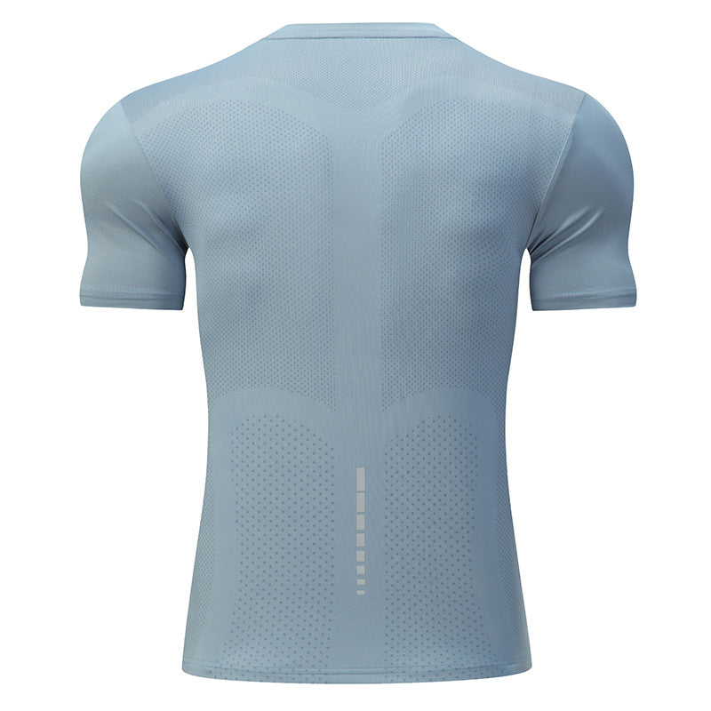 Fitness clothes men's summer T-shirt basketball training short-sleeved large size ice silk quick-drying sportswear suit running equipment