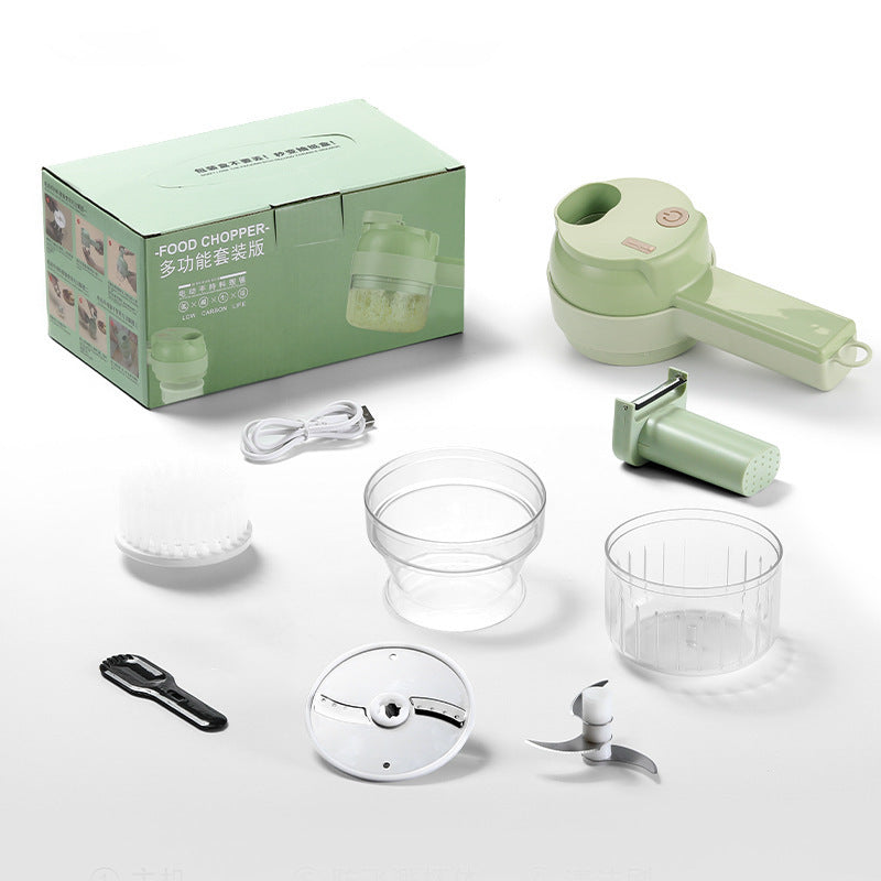 Wireless electric garlic chopping tool, garlic mashing tool, potato slices, shredded garlic, automatic pressing and gatling garlic stirrer