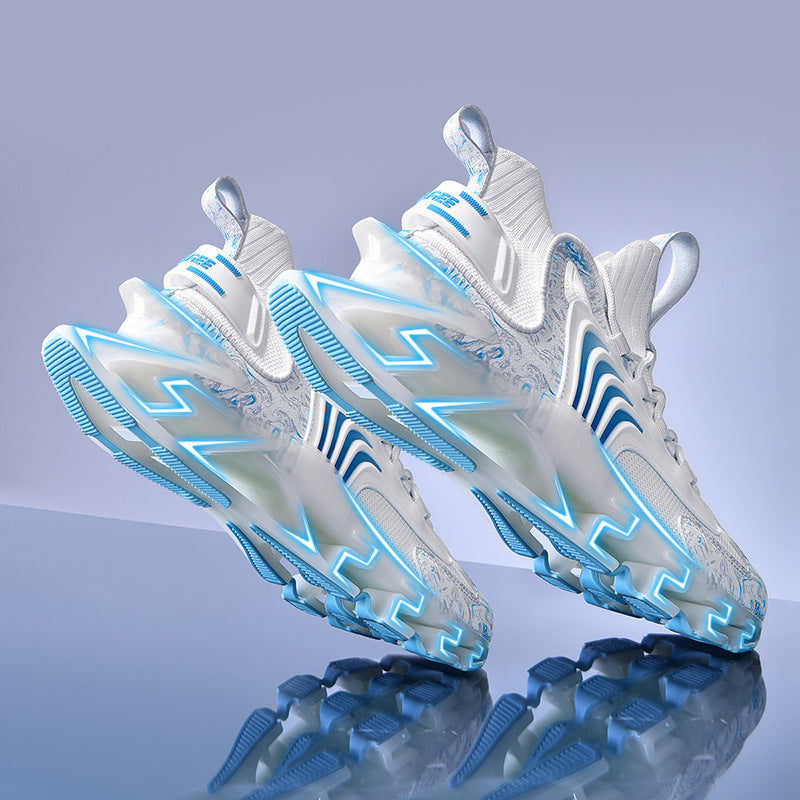 Sports men's black autumn and winter running shoes ultra-light shock-absorbing running mesh shoes casual autumn blade sports trendy shoes