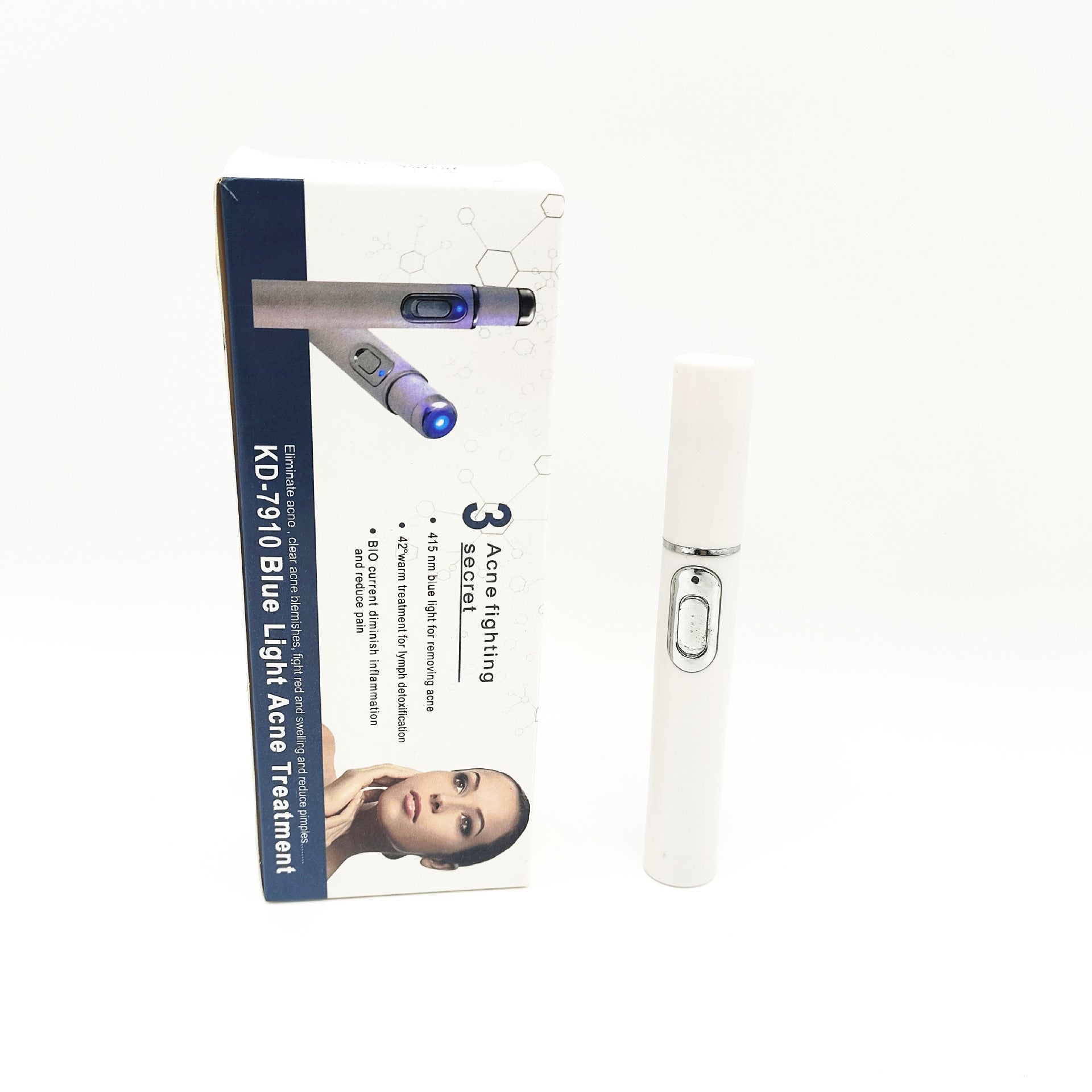 Blue light acne pen KD-7910 eye massager eye bags dark circles eye massage stick beauty eye instrument blue light acne removal