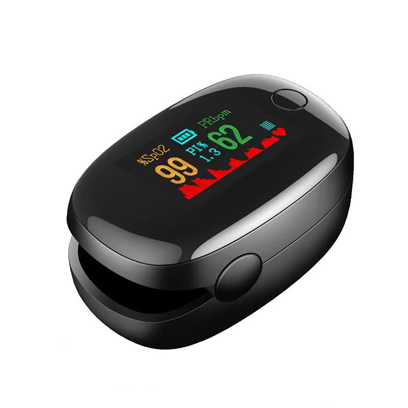 LK87 Spot Finger Clip Heart Rate Meter Fingertip Blood Oxygen Saturation Monitor Pulse Black Gem Oximeter
