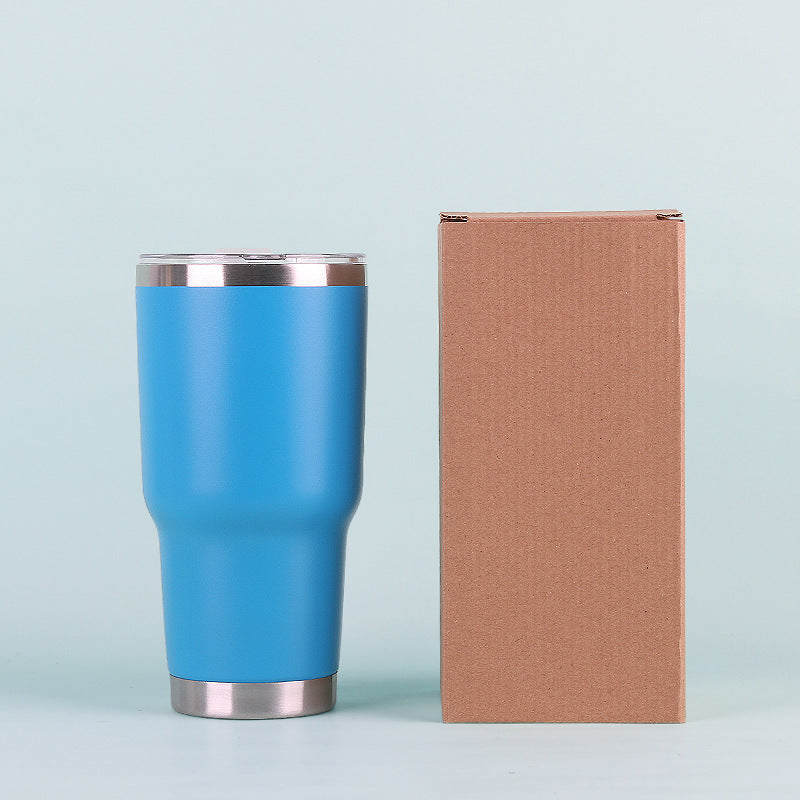 30oz car mug, ice beer mug, 304 stainless steel color insulation mug, gift mug, plastic spray mug wholesale