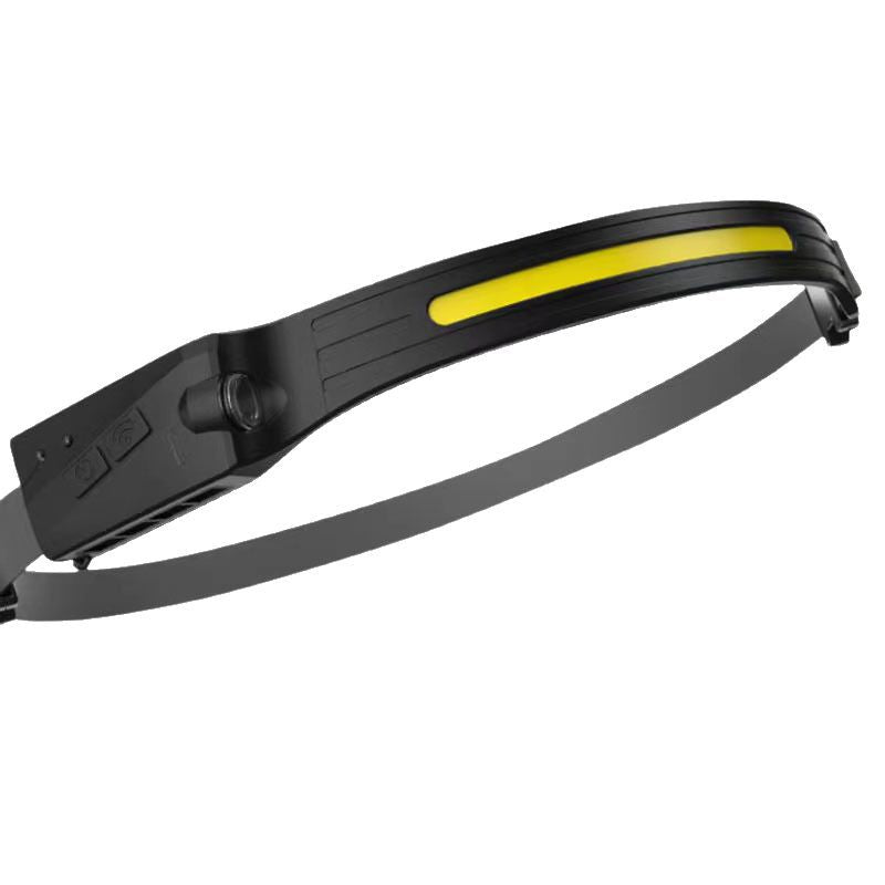 New silicone wave sensor COB headlight outdoor riding light USB charging night running light LED strong light headlight