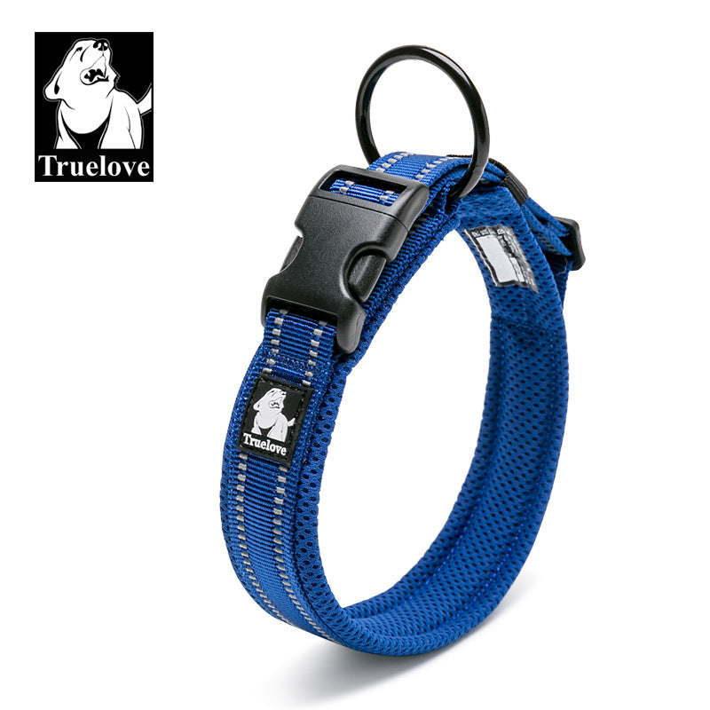 Truelove Pet Dog Collar Traction Adjustable Reflective Breathable Soft Mesh Foreign Trade Cross-border Amazon