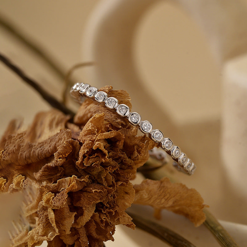 European and American classic 925 sterling silver diamond open ring for women, versatile fashion, high-end temperament, ins style, cross-border hot selling