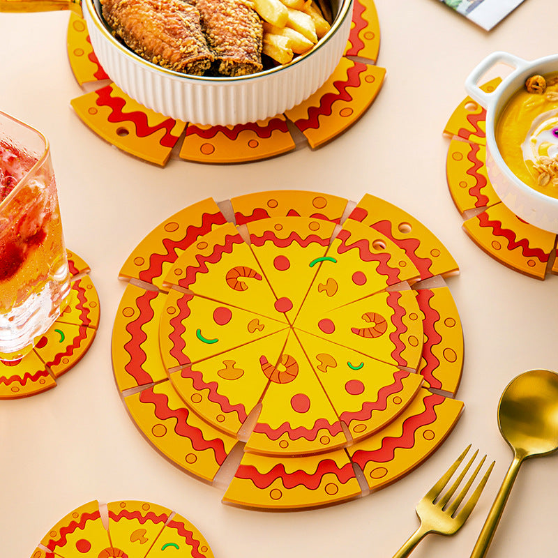 Anti-scalding mat, dish bowl mat, silicone insulation mat, dining table, high-value, easy-to-wash, round placemat, creative coaster
