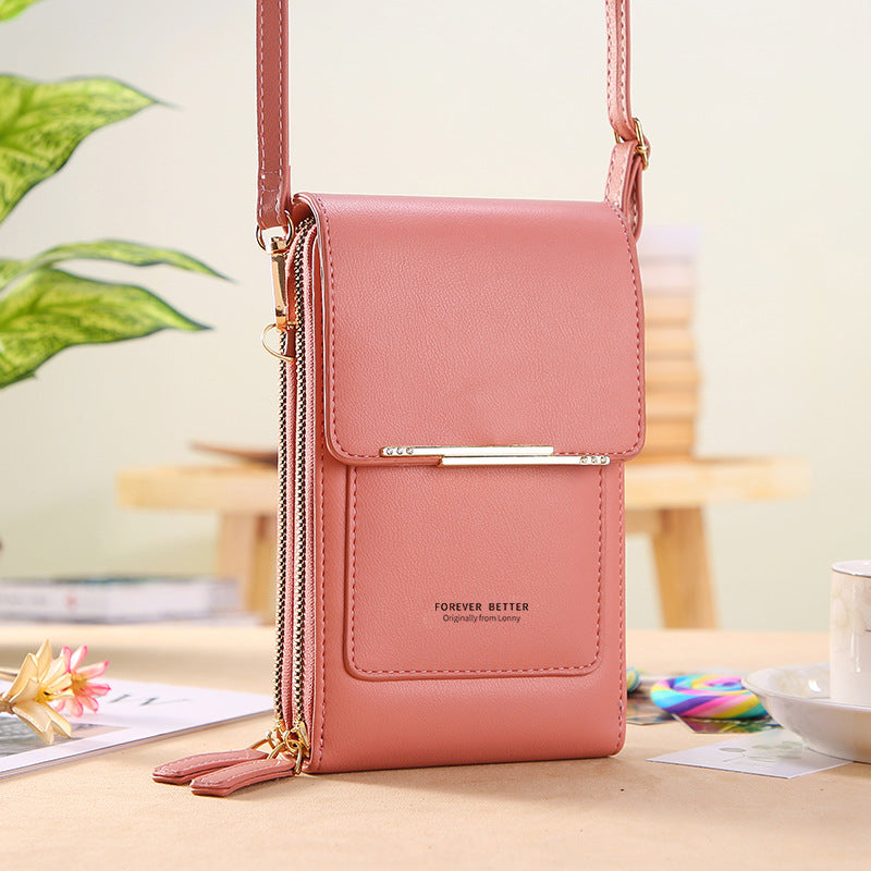 Touch screen mobile phone bag for women, small crossbody bag, cute small bag for mobile phone, fashionable key coin bag, vertical style
