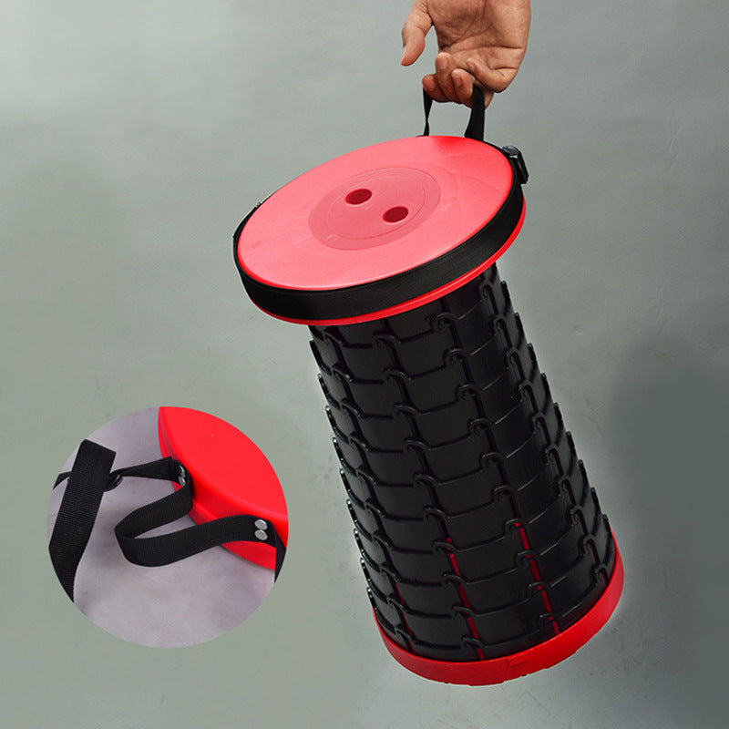 Portable Telescopic Stool Outdoor Folding Stool Adjustable Home Round Stool Travel