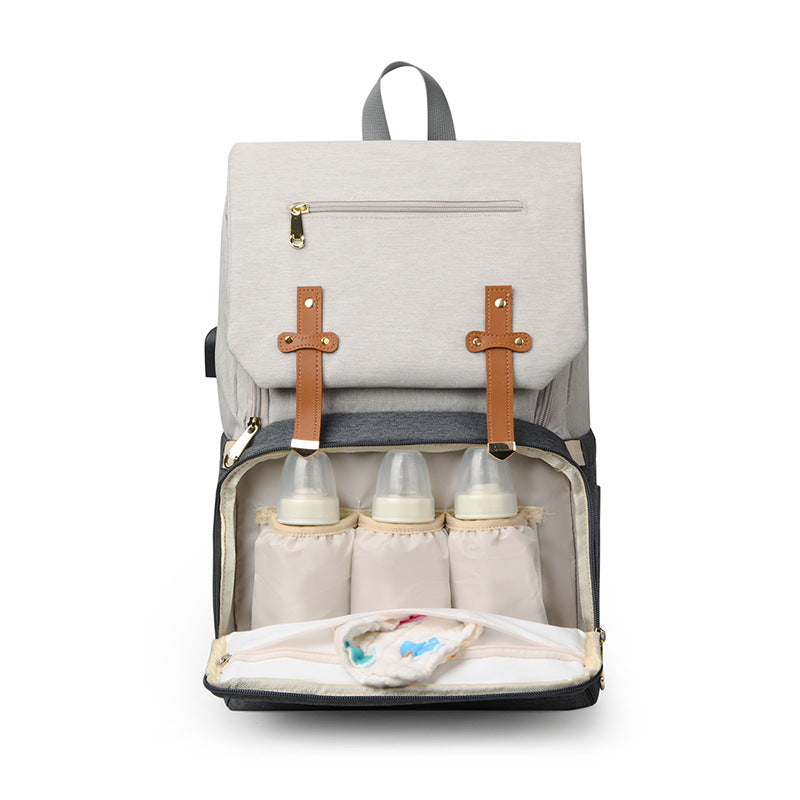 Mommy bag two-piece set Japanese multifunctional decompression air cushion mother and baby bag out USB charging large capacity mommy bag
