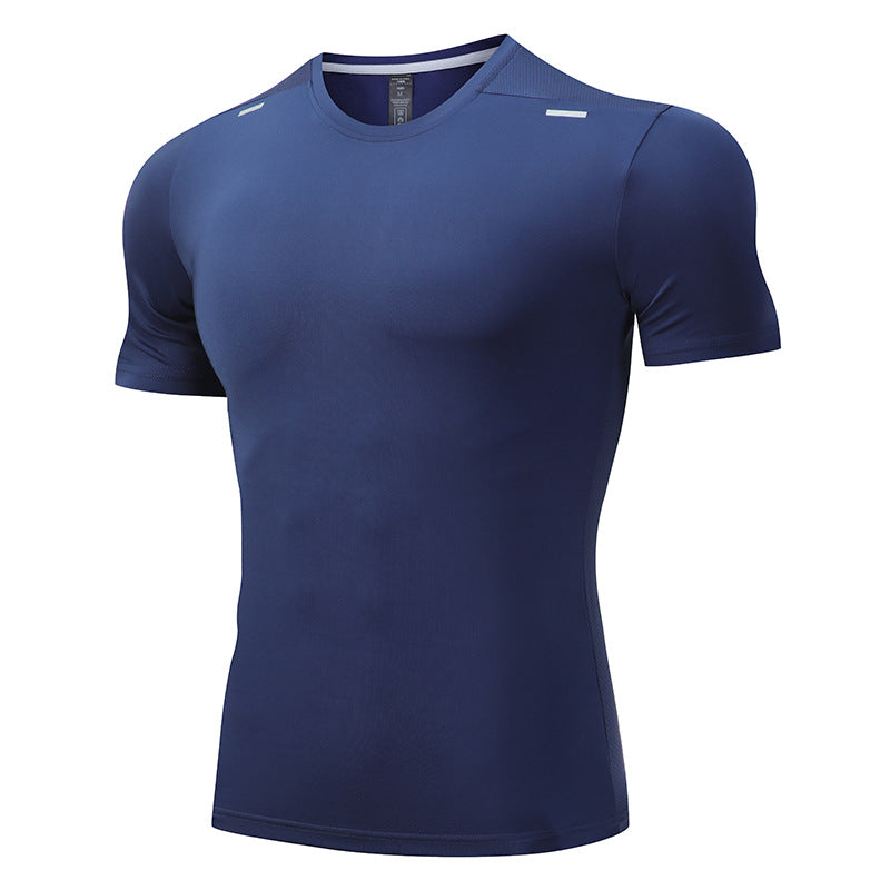 Fitness clothes men's summer T-shirt basketball training short-sleeved large size ice silk quick-drying sportswear suit running equipment