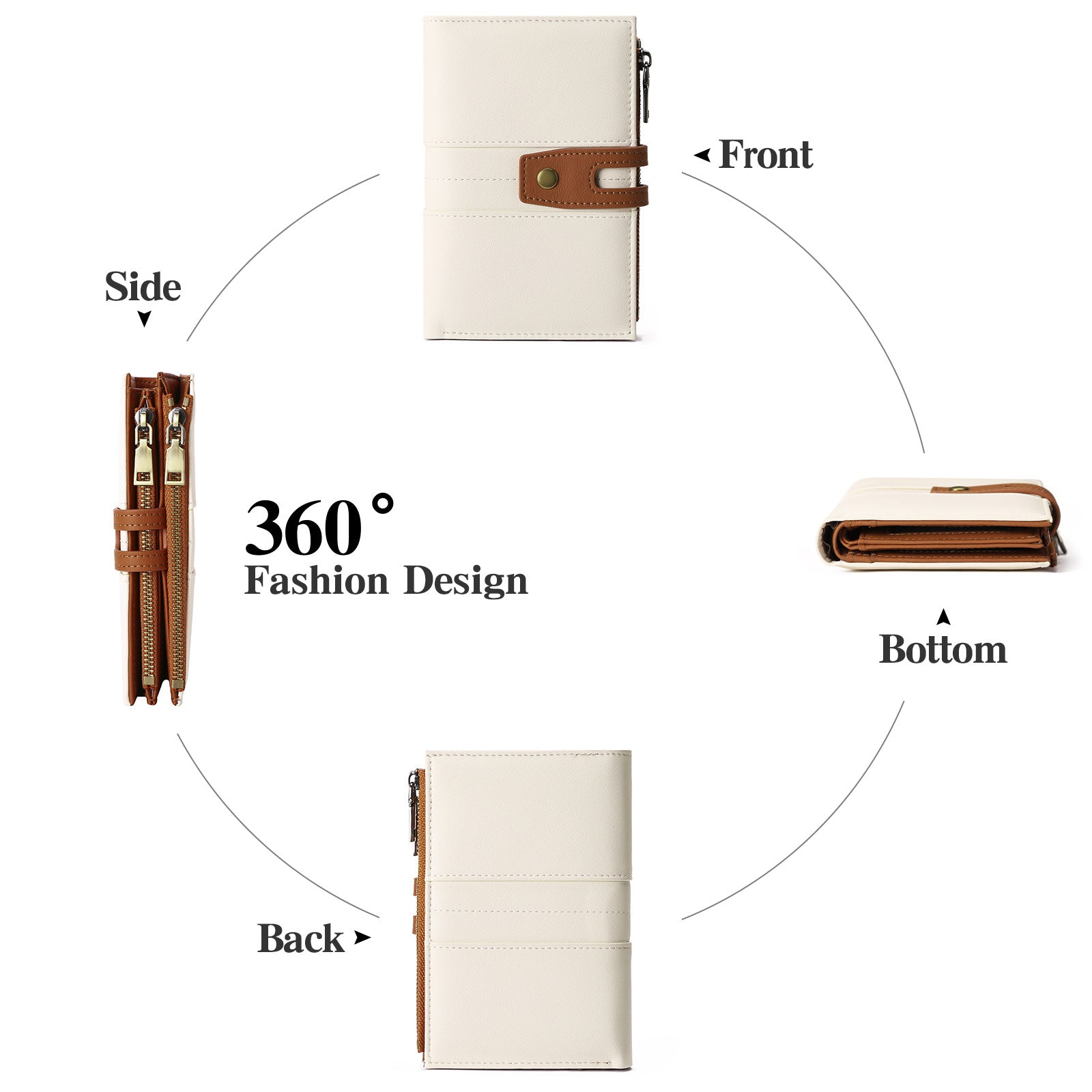 Foreign trade RFID anti-theft brush ladies short wallet multi-function buckle zipper microfiber leather women's bag casual coin purse