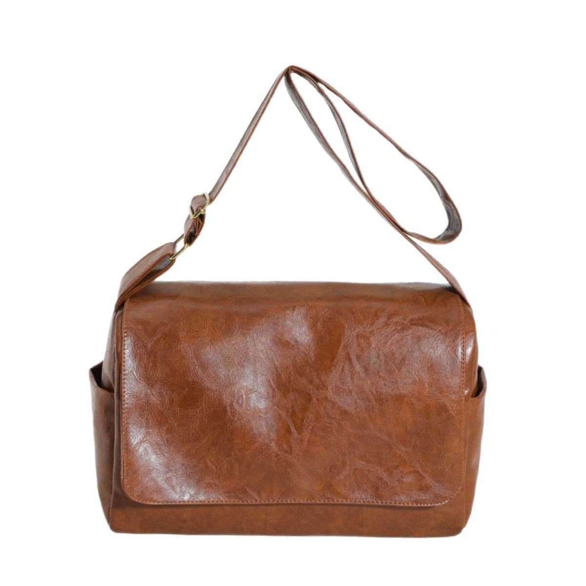Cross-border bags2025 new retro versatile large capacity lightweight soft leather shoulder messenger bag commuter messenger women's bag