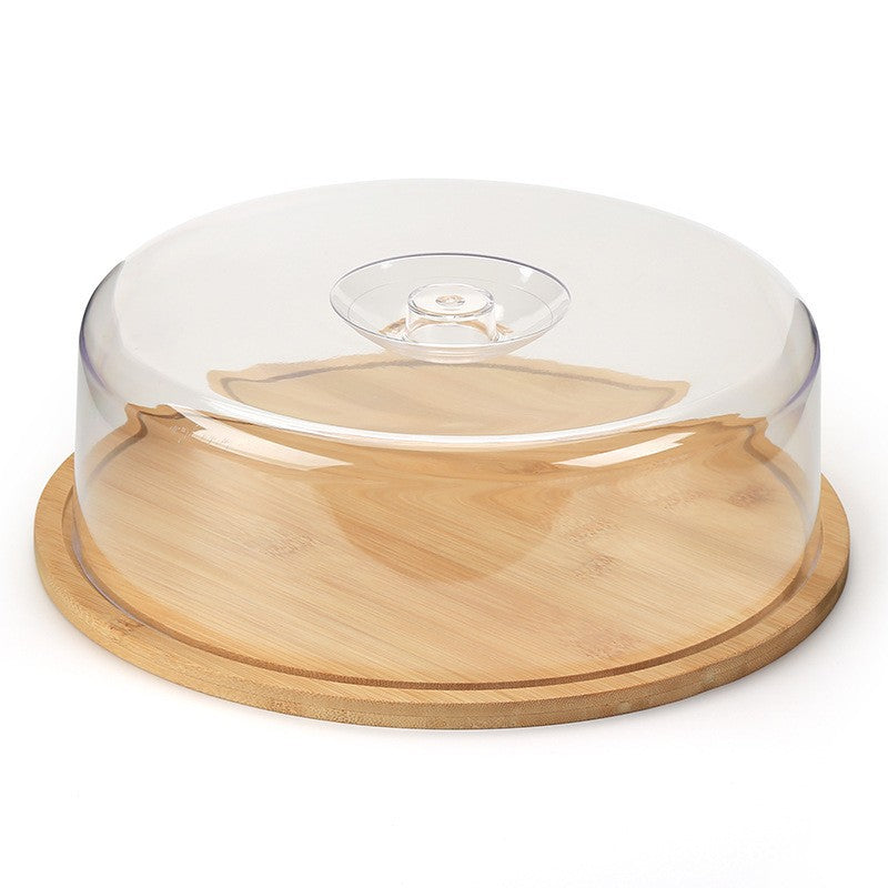 bamboo butter box butter storage kitchenware with lid fresh-keeping box cover transparent cover bamboo wooden tray dinner plate