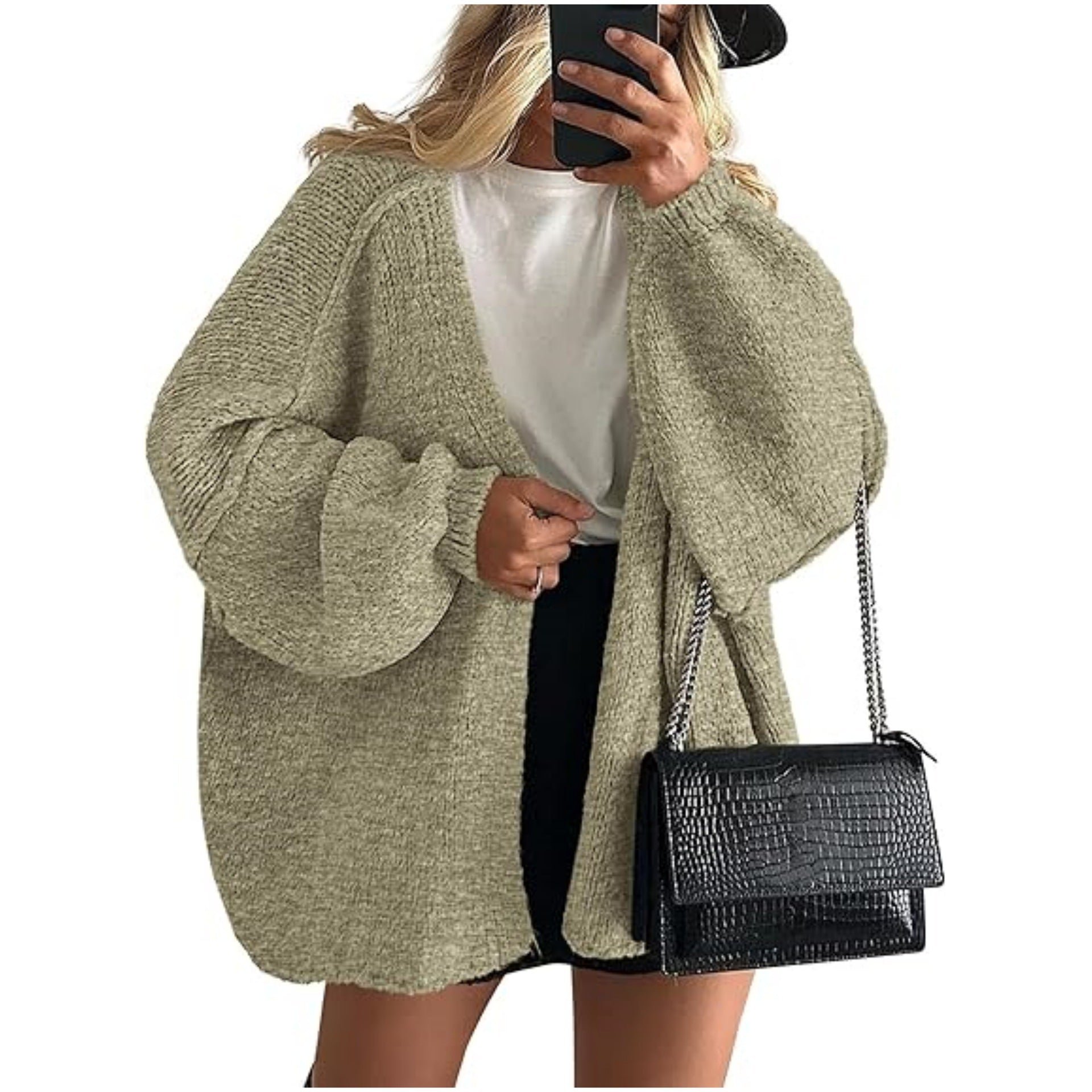 2025 Autumn and Winter New Cross-border Commuter Women's Knitted Tops European and American Casual Sweater Jackets Hot Selling Loose Cardigan