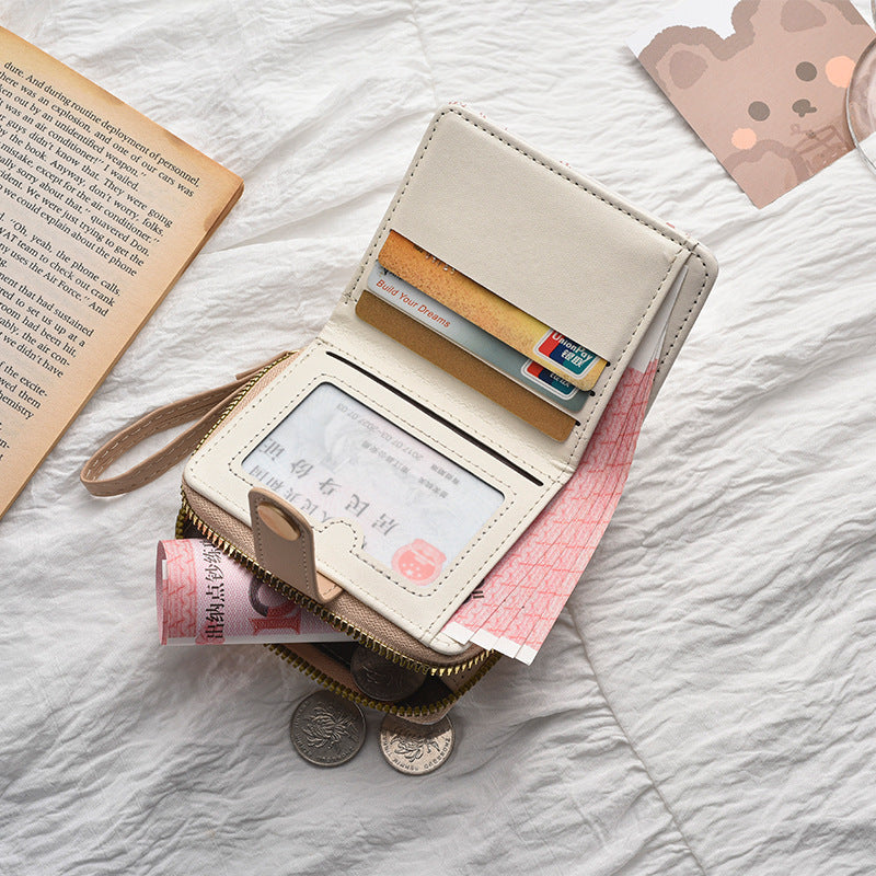 Cross-border simple cute kitten Japanese style ladies buckle coin slot handbag female multifunctional short wallet
