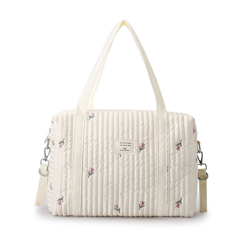 Mommy bag exquisite embroidery temperament simple mother and baby bag outdoor light large capacity Korean version crossbody handbag mommy bag