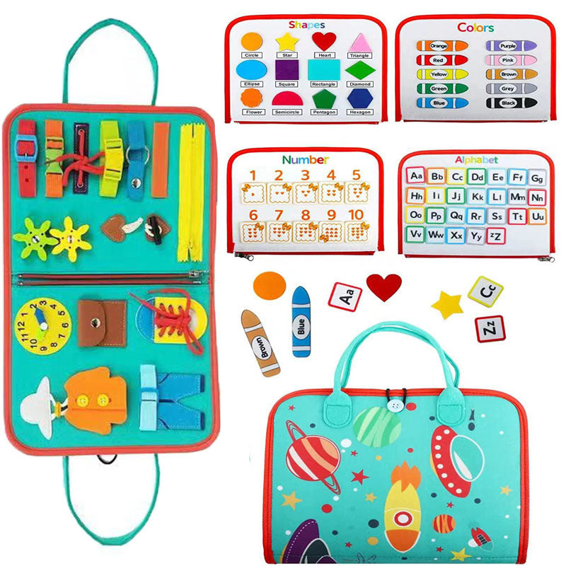 Cross-border new product Montessori Dinosaur Elephant Felt Learning Board Busy Board Toddler Early Education Children's Enlightenment Puzzle Felt