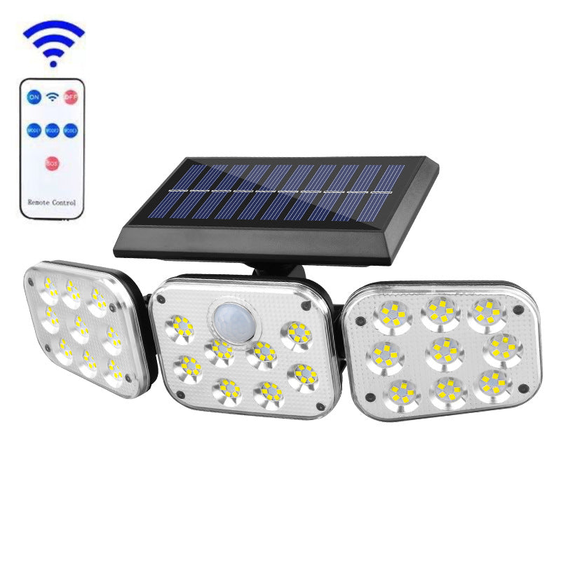 Cross-border solar light three-head rotatable wall lamp outdoor solar sensor light wall lamp garden lighting street lamp