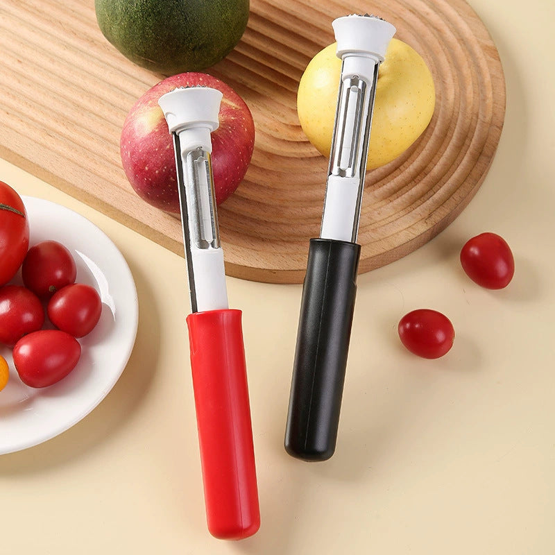 Telescopic fruit corer apple corer stainless steel pear corer two-in-one multifunctional peeler