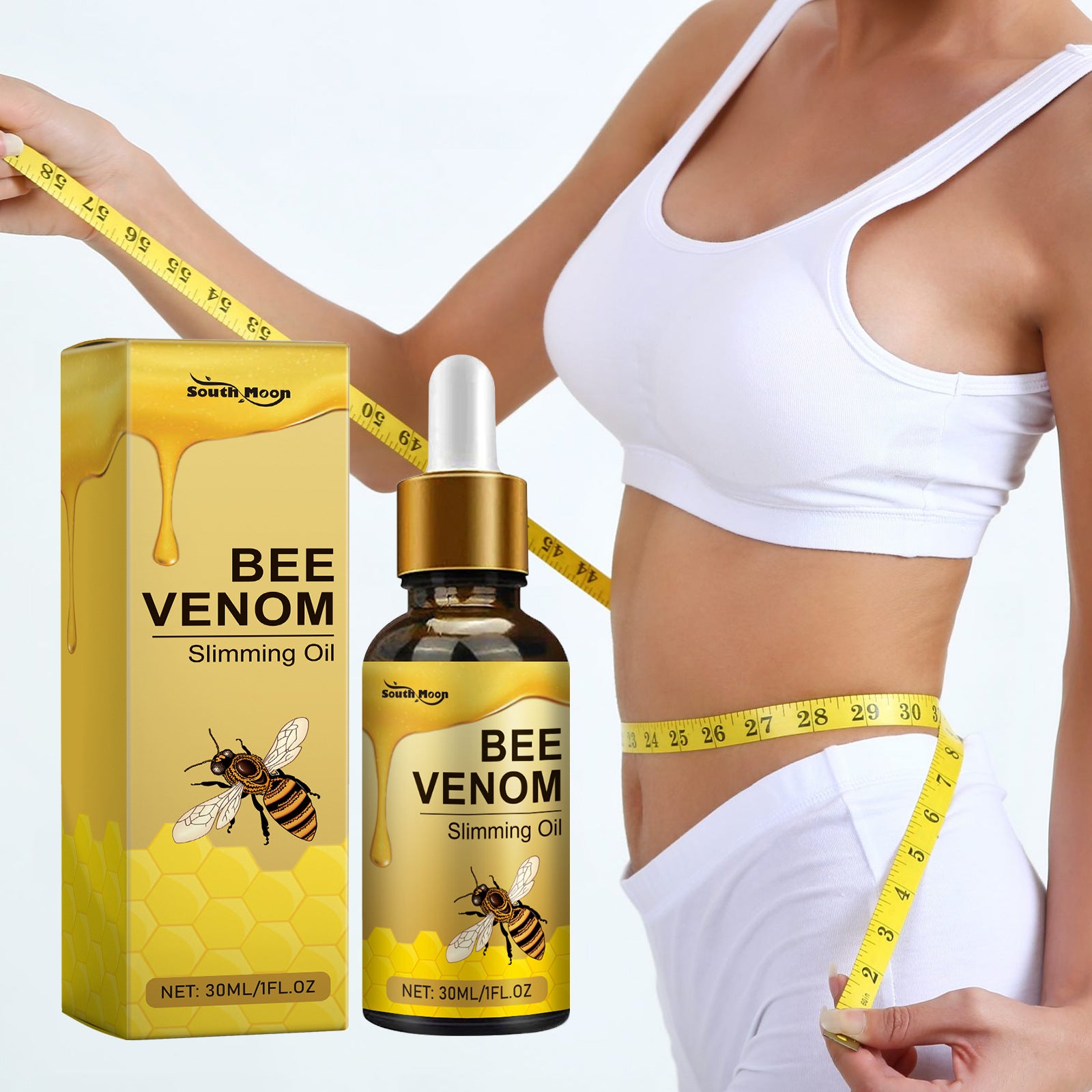 South Moon Bee Venom Slimming and Body Shaping Oil Sculpts and Firms Skin, Curves, and Figure