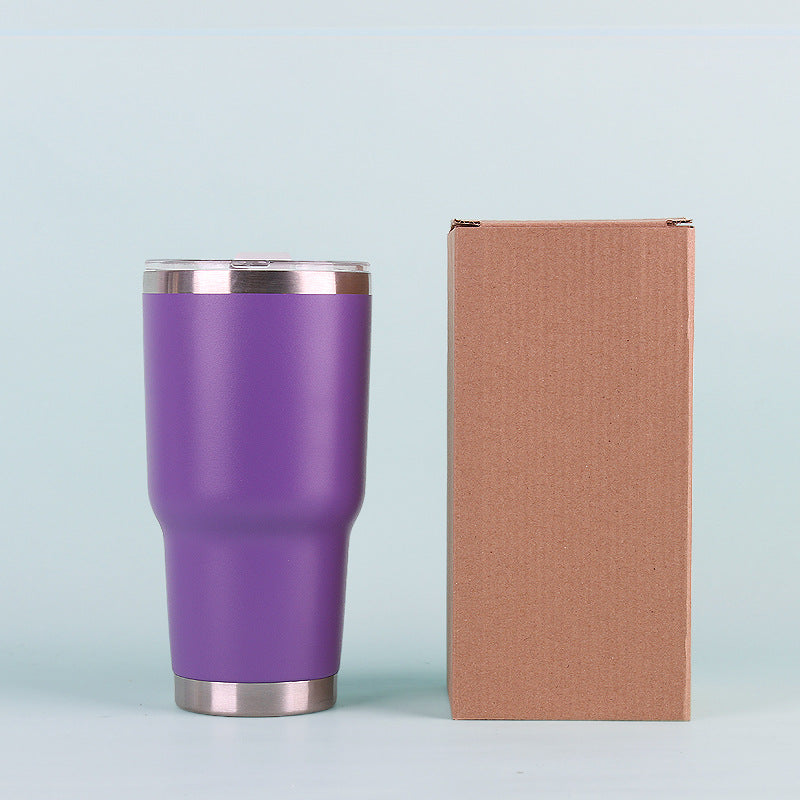 30oz car mug, ice beer mug, 304 stainless steel color insulation mug, gift mug, plastic spray mug wholesale
