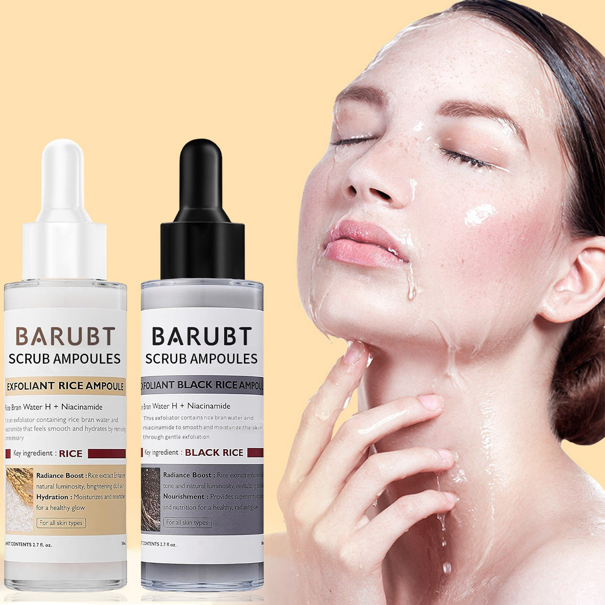 Cross-border TK hot-selling TEMU white rice and black rice exfoliating essence to remove dead skin