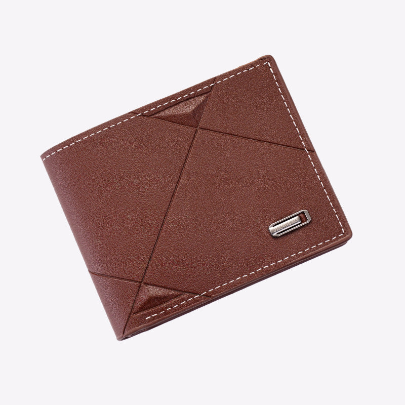 New men's wallet men's short multi-card slots fashion casual wallet men's youth thin tri-fold horizontal soft wallet