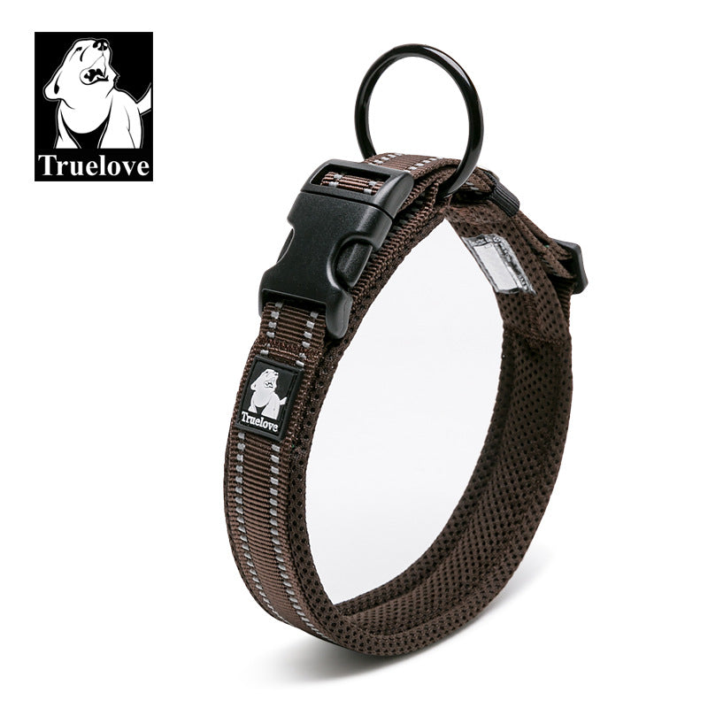 Truelove Pet Dog Collar Traction Adjustable Reflective Breathable Soft Mesh Foreign Trade Cross-border Amazon