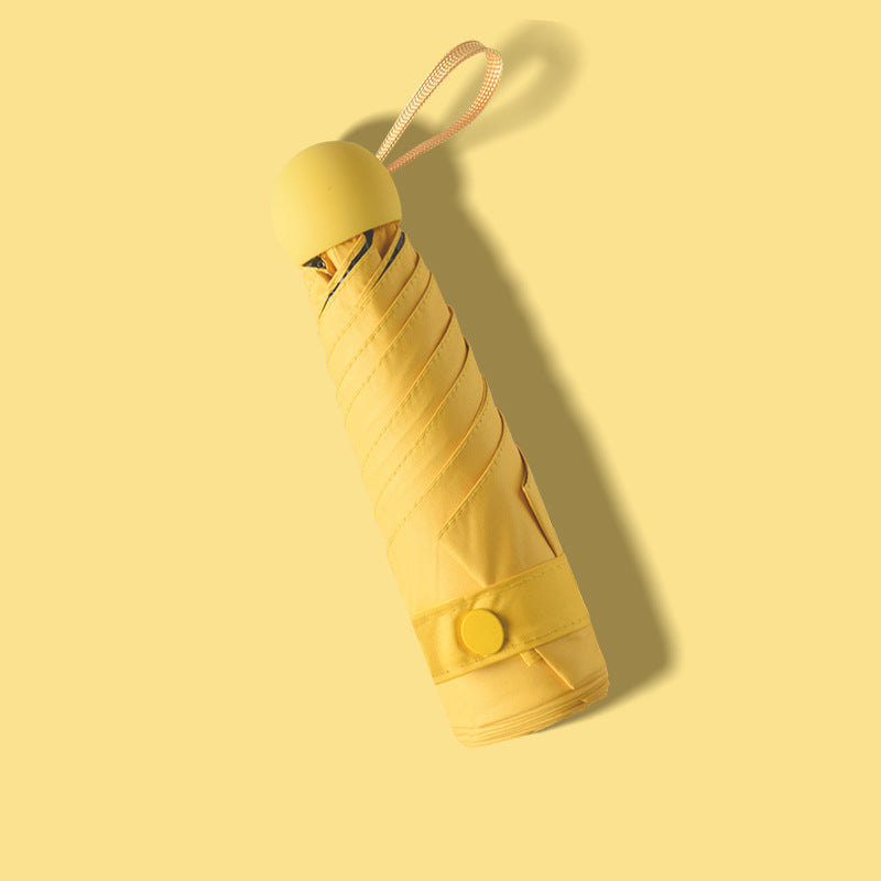 Ultra-light small 5-fold umbrella sun protection sun umbrella anti-ultraviolet advertising umbrella customized umbrella mini capsule umbrella